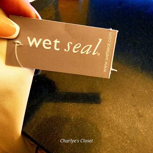 Vtg Wet Seal Satin Camisole Slip Top‎ Champagne/Black XL|NWT 90s Y2K - Picture 12 of 13